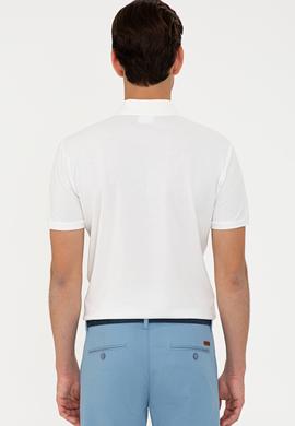 Erkek Ekru Polo Yaka Basic T-Shirt - 50232303143