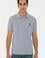 Erkek Gri Melanj Polo Yaka Basic T-Shirt