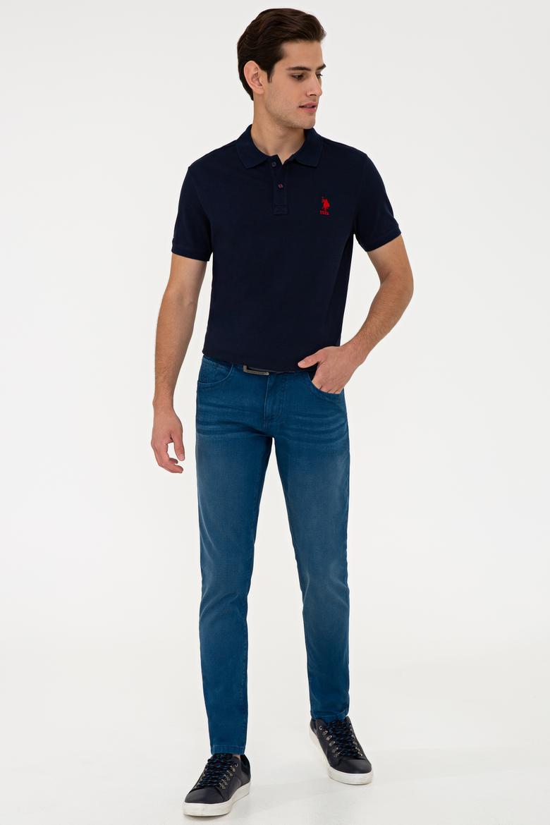 Erkek Koyu Lacivert Polo Yaka Basic T-Shirt - 50232308264