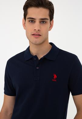 Erkek Koyu Lacivert Polo Yaka Basic T-Shirt - 50232308264