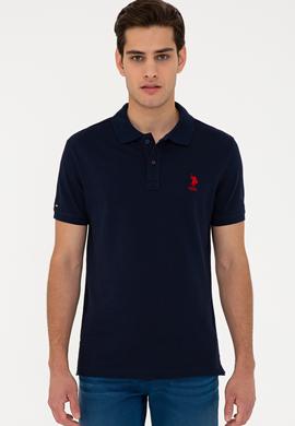 Erkek Koyu Lacivert Polo Yaka Basic T-Shirt - 50232308264
