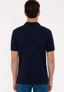 Erkek Koyu Lacivert Polo Yaka Basic T-Shirt - 50232308264