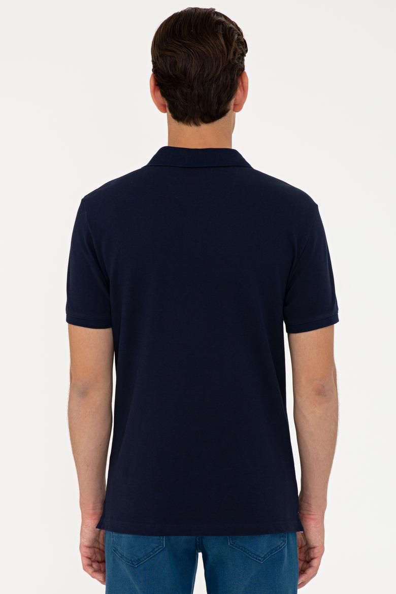 Erkek Koyu Lacivert Polo Yaka Basic T-Shirt - 50232308264