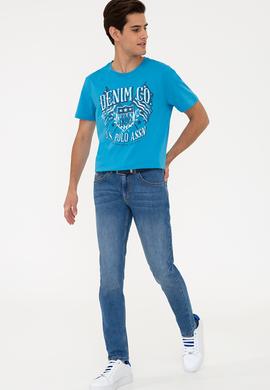 Erkek Mavi Denim Pantolon - 50234755057