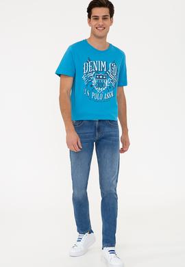 Erkek Mavi Denim Pantolon - 50234755057