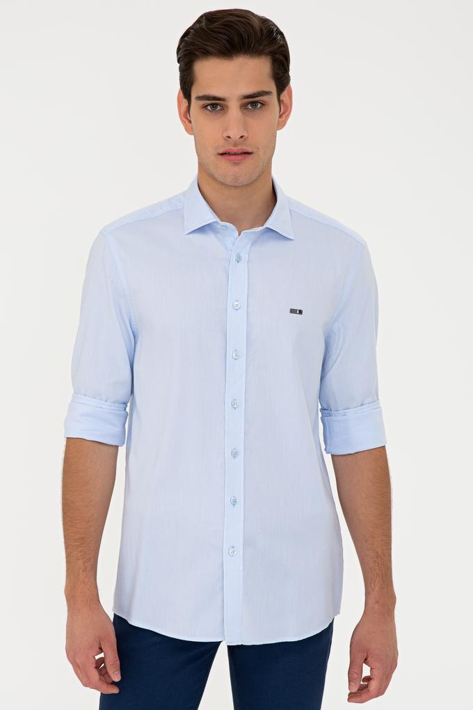 Erkek Açık Mavi Gömlek Uzunkol Basic
