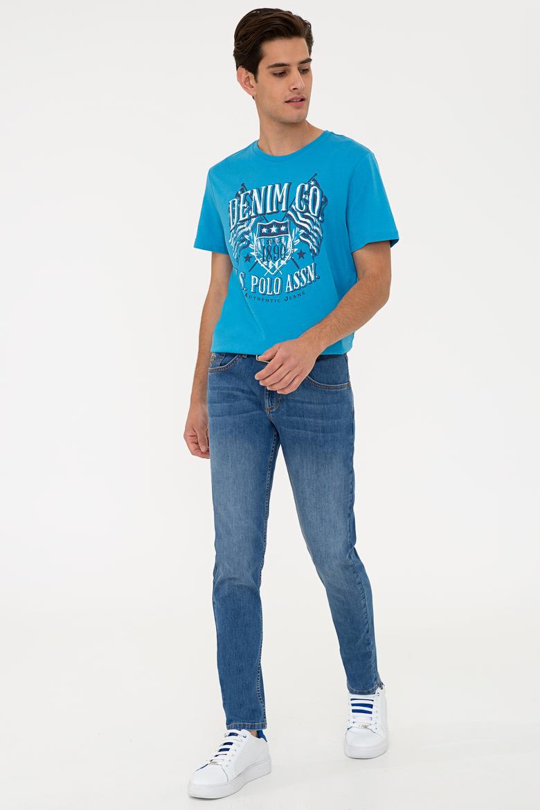 Erkek Kobalt Bisiklet Yaka Tişört - 50234973013