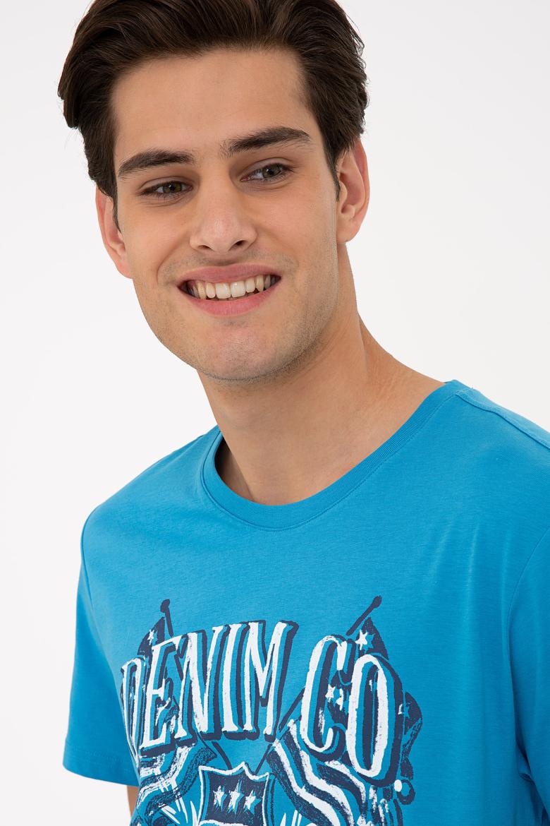 Erkek Kobalt Bisiklet Yaka Tişört - 50234973013