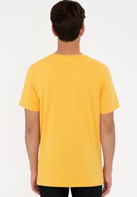 Erkek Sarı Bisiklet Yaka T-Shirt - 50234973024