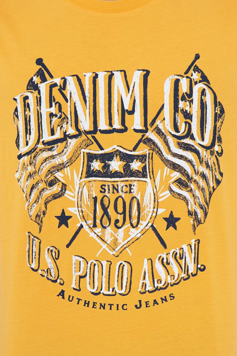 Erkek Sarı Bisiklet Yaka T-Shirt - 50234973024