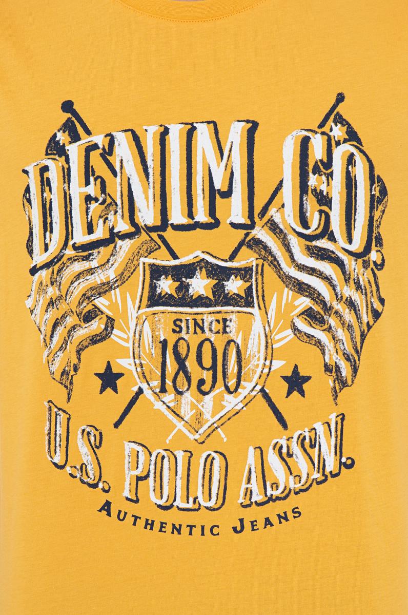 Erkek Sarı Bisiklet Yaka T-Shirt