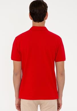 Erkek Kırmızı Basic Polo Yaka Tişört - 50232303322
