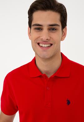 Erkek Kırmızı Basic Polo Yaka Tişört - 50232303322