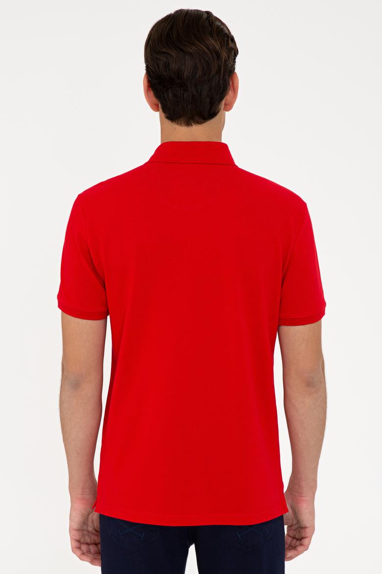 Erkek Kırmızı Basic Polo Yaka Tişört - 50232308384