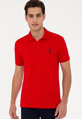 Erkek Kırmızı Basic Polo Yaka Tişört - 50232308384