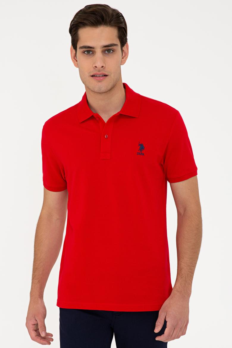 Erkek Kırmızı Basic Polo Yaka Tişört