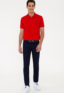 Erkek Kırmızı Basic Polo Yaka Tişört - 50232308384