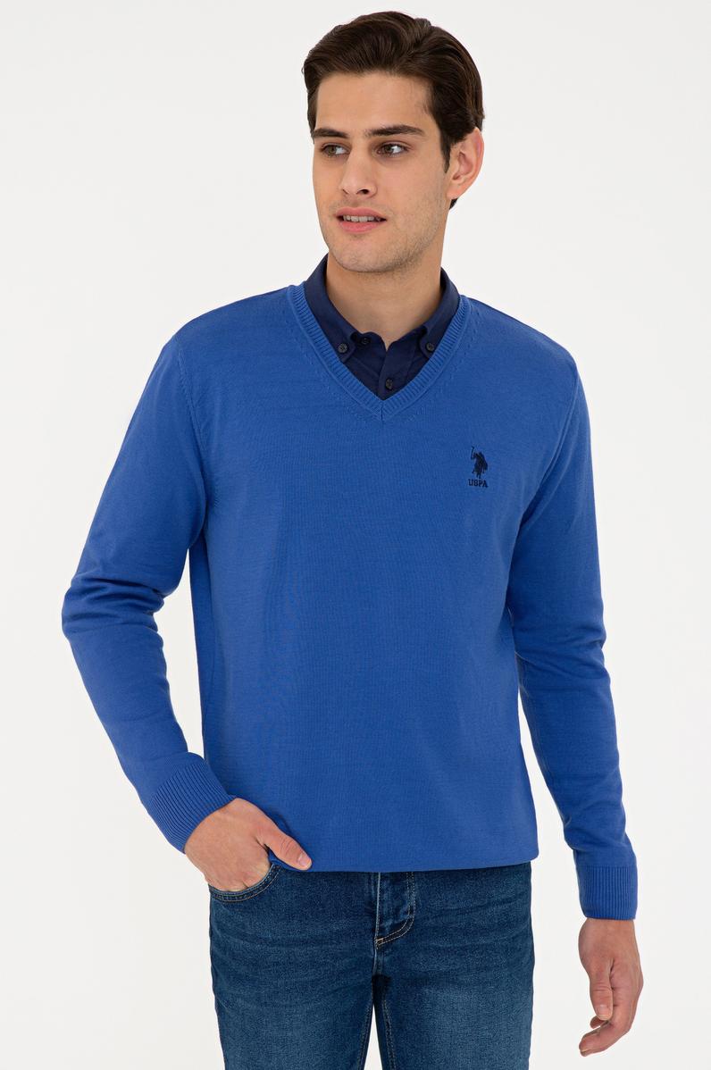 Erkek Koyu Mavi Basic Kazak