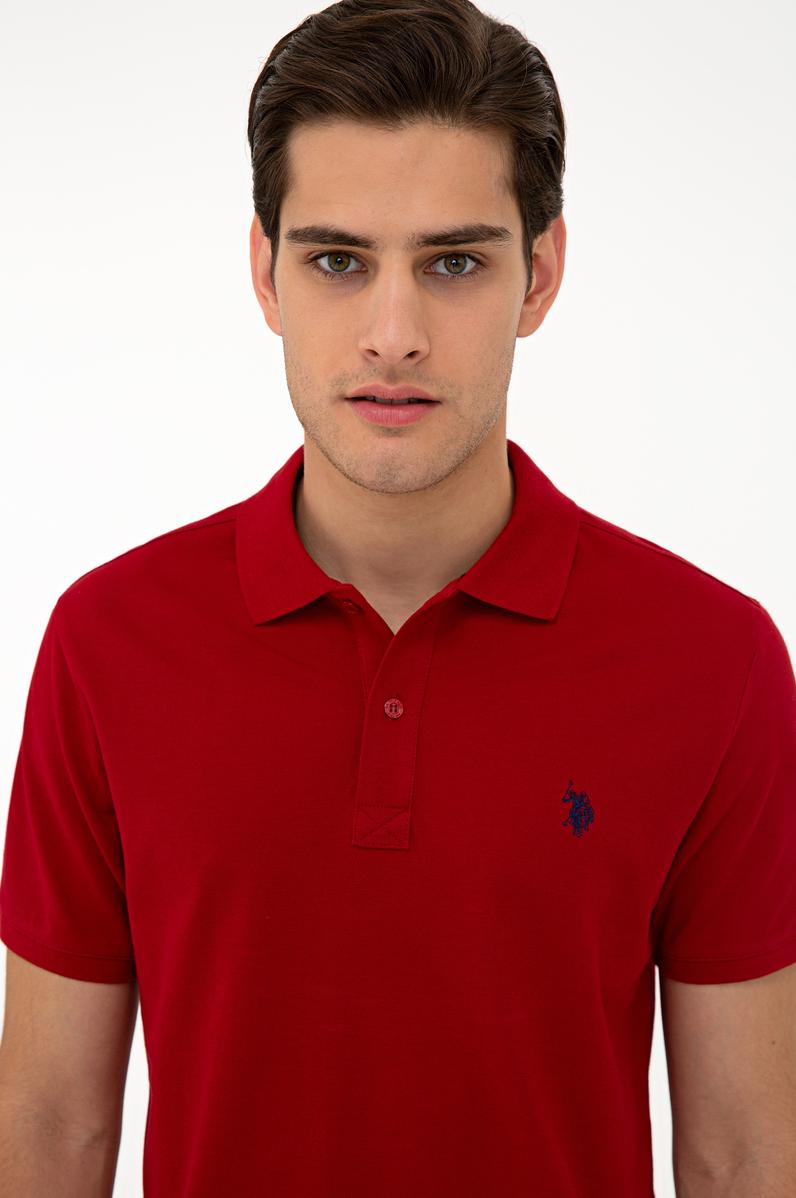 Erkek Bordo Basic Polo Yaka Tişört