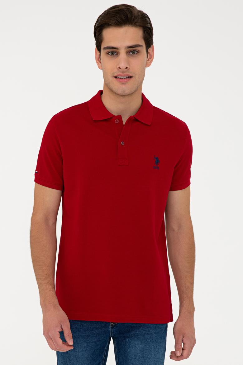 Erkek Bordo Polo Yaka Basic T-Shirt