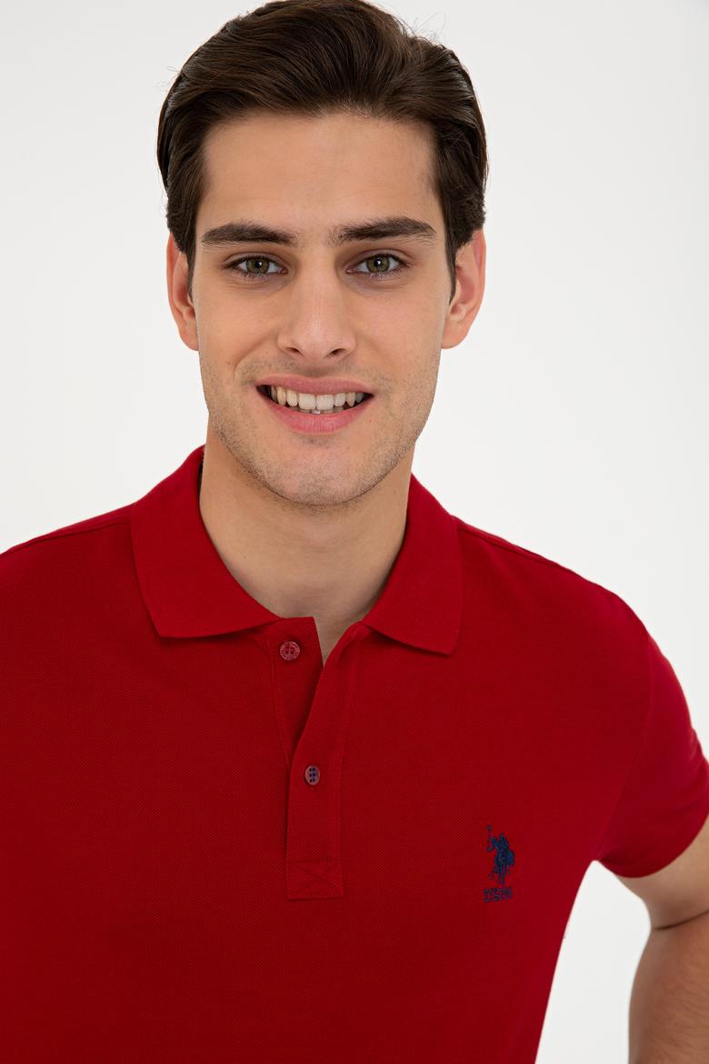 Erkek Bordo Polo Yaka Basic T-Shirt - 50232308138