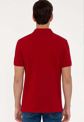 Erkek Bordo Polo Yaka Basic T-Shirt - 50232308138
