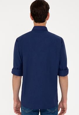 Erkek Düz Logo Lacivert Gömlek Basic - 50238007013