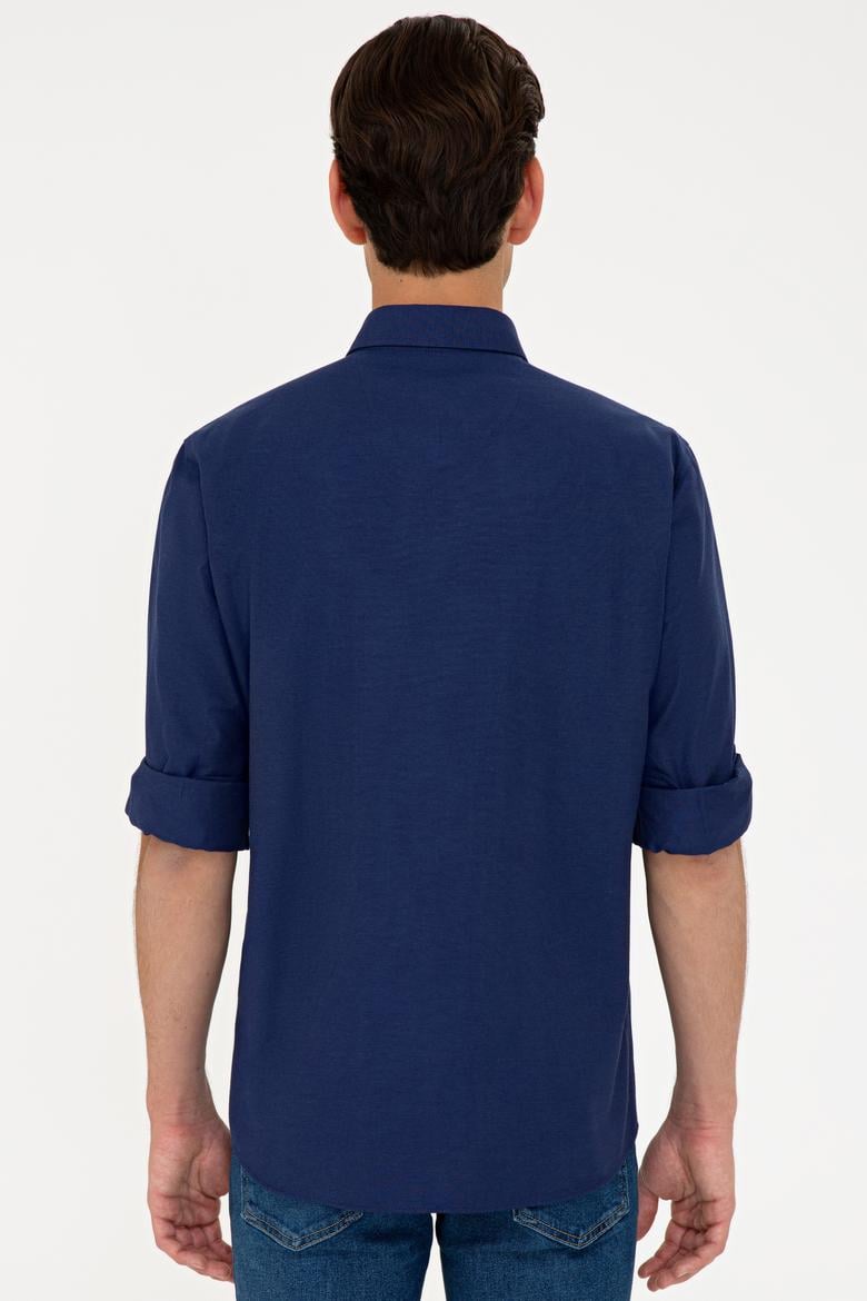 Erkek Düz Logo Lacivert Gömlek Basic - 50238007013