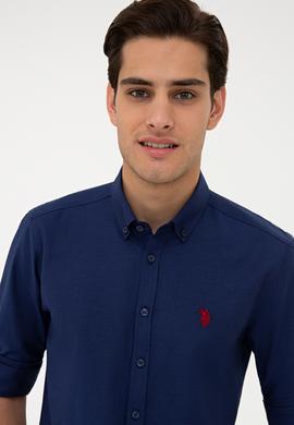 Erkek Düz Logo Lacivert Gömlek Basic - 50238007013