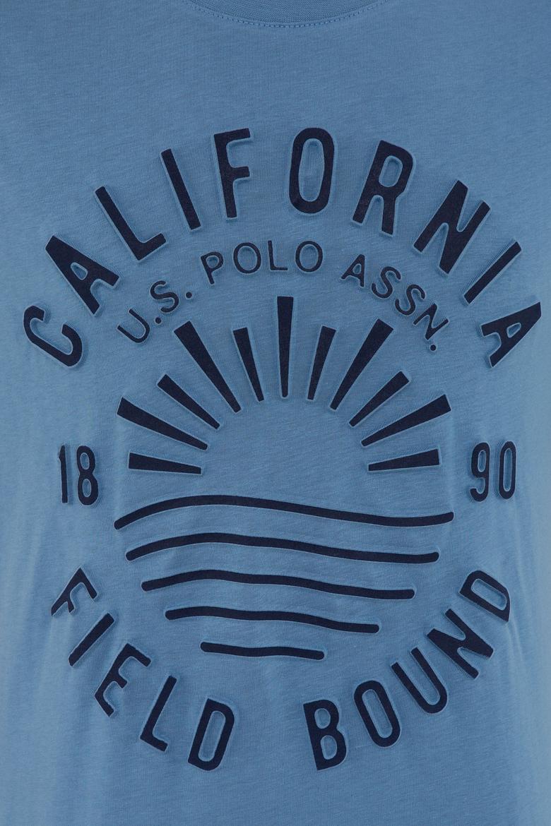 Erkek İndigo Bisiklet Yaka Tişört - 50219173041