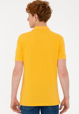 Erkek Sarı Polo Yaka Basic T-Shirt - 50232308312