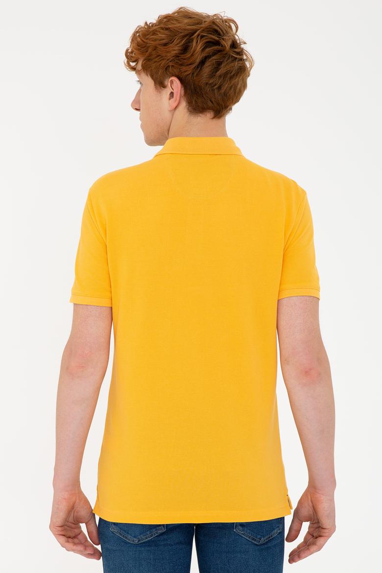 Erkek Sarı Polo Yaka Basic T-Shirt - 50232308312