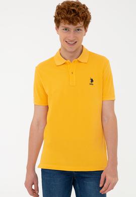 Erkek Sarı Polo Yaka Basic T-Shirt - 50232308312