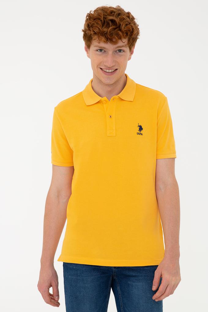 Erkek Sarı Polo Yaka Basic T-Shirt