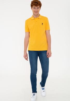 Erkek Sarı Polo Yaka Basic T-Shirt - 50232308312