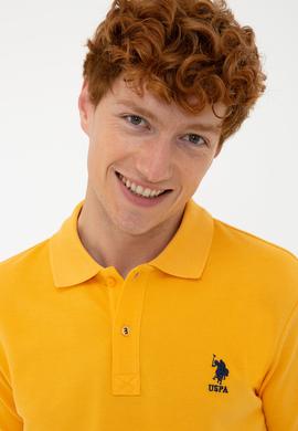 Erkek Sarı Polo Yaka Basic T-Shirt - 50232308312