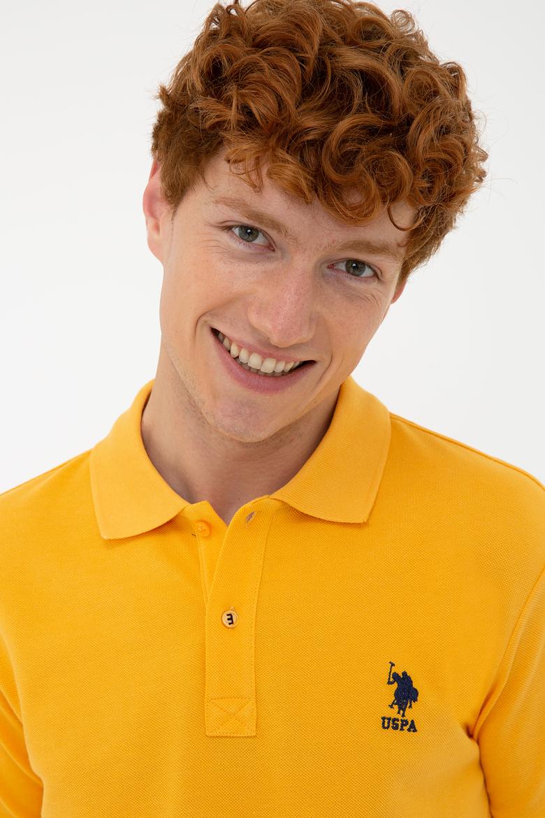 Erkek Sarı Polo Yaka Basic T-Shirt - 50232308312