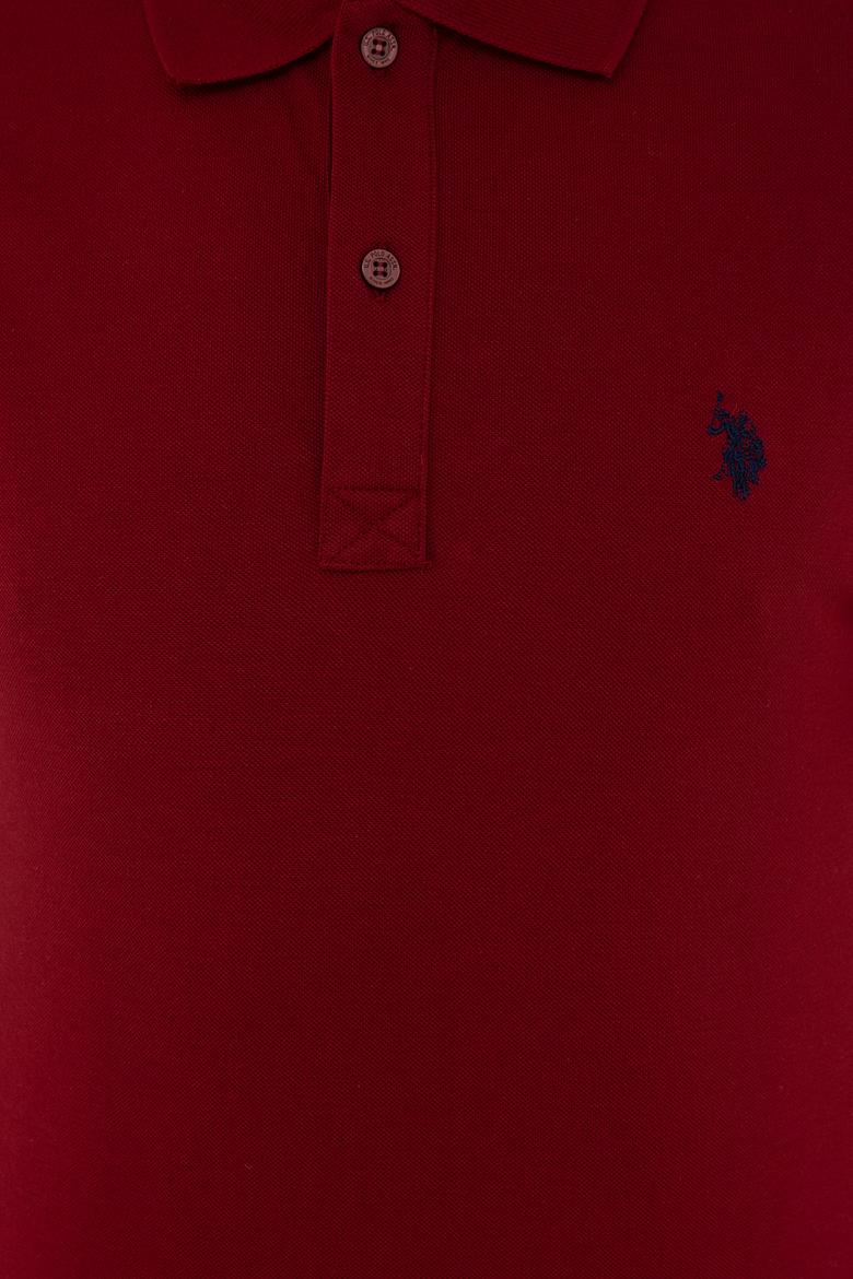 Erkek Plum Polo Yaka Basic T-Shirt - 50232303410