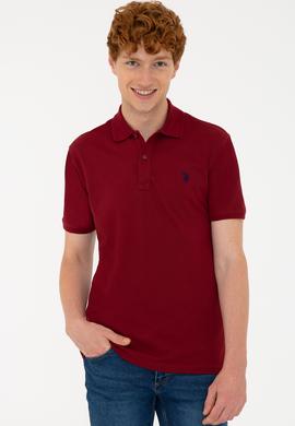Erkek Plum Polo Yaka Basic T-Shirt - 50232303410