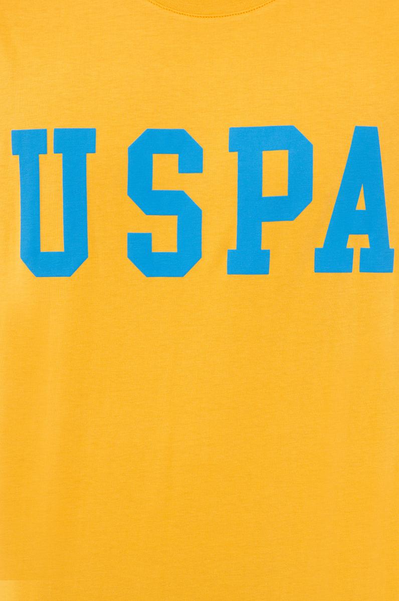 Erkek Sarı Basic Bisiklet Yaka Tişört