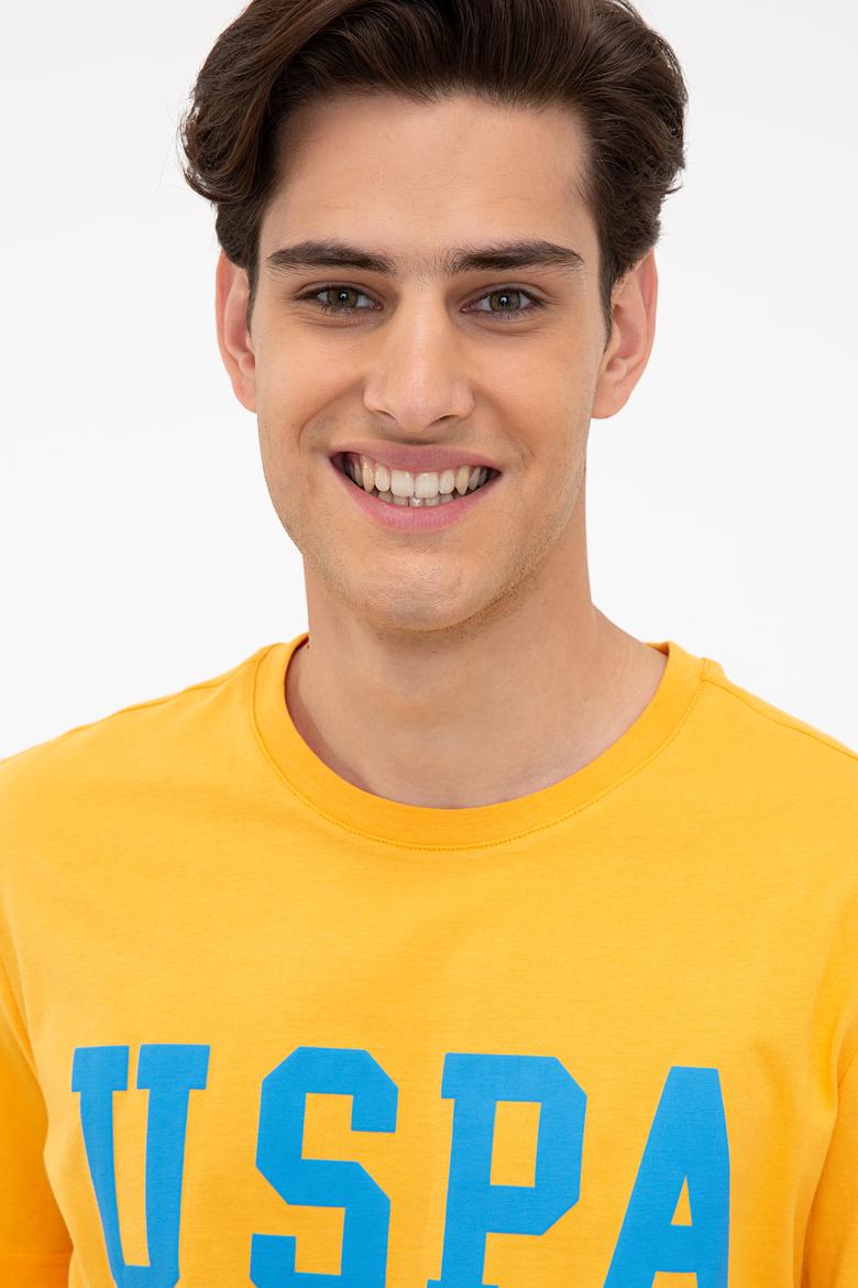Erkek Sarı Basic Bisiklet Yaka Tişört - 50232300128