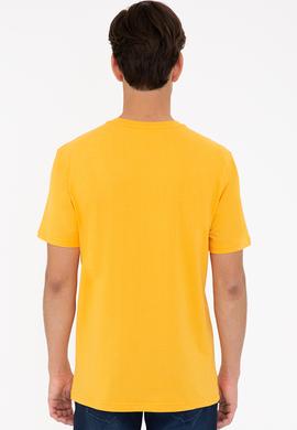 Erkek Sarı Basic Bisiklet Yaka Tişört - 50232300128