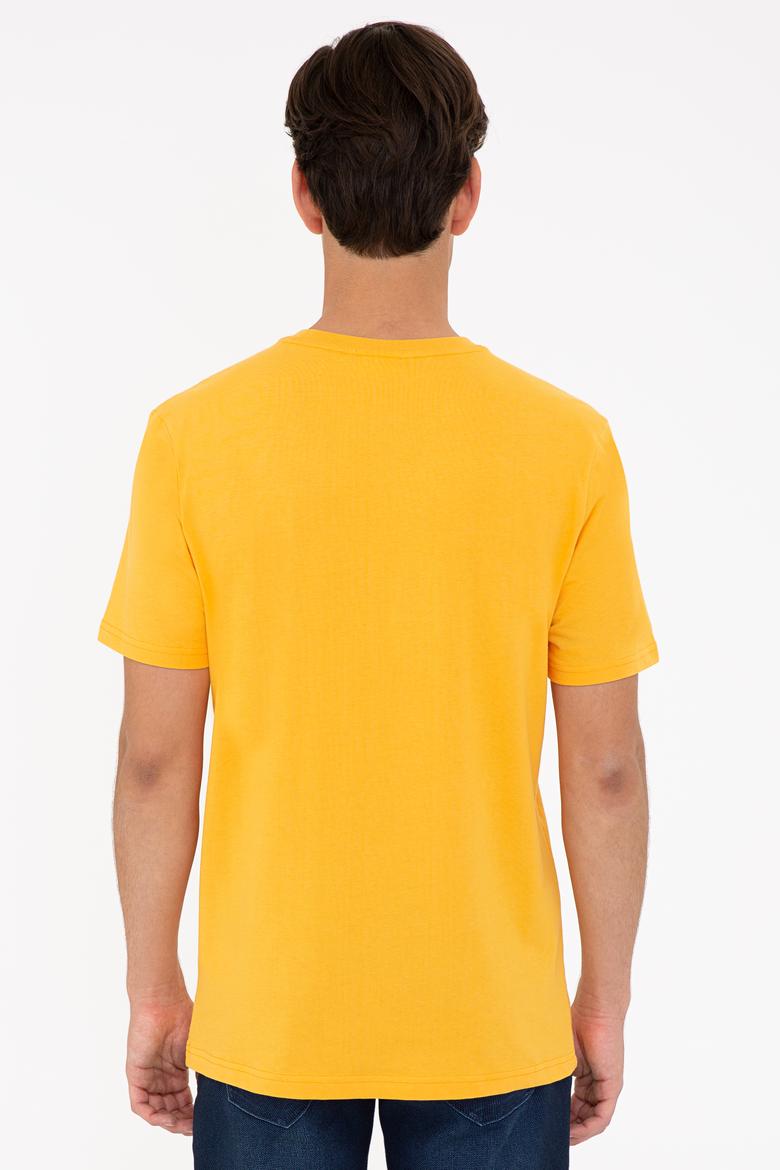Erkek Sarı Basic Bisiklet Yaka Tişört - 50232300128