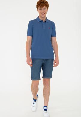 Erkek Açık Lacivert Basic Polo Yaka Tişört - 50232303140