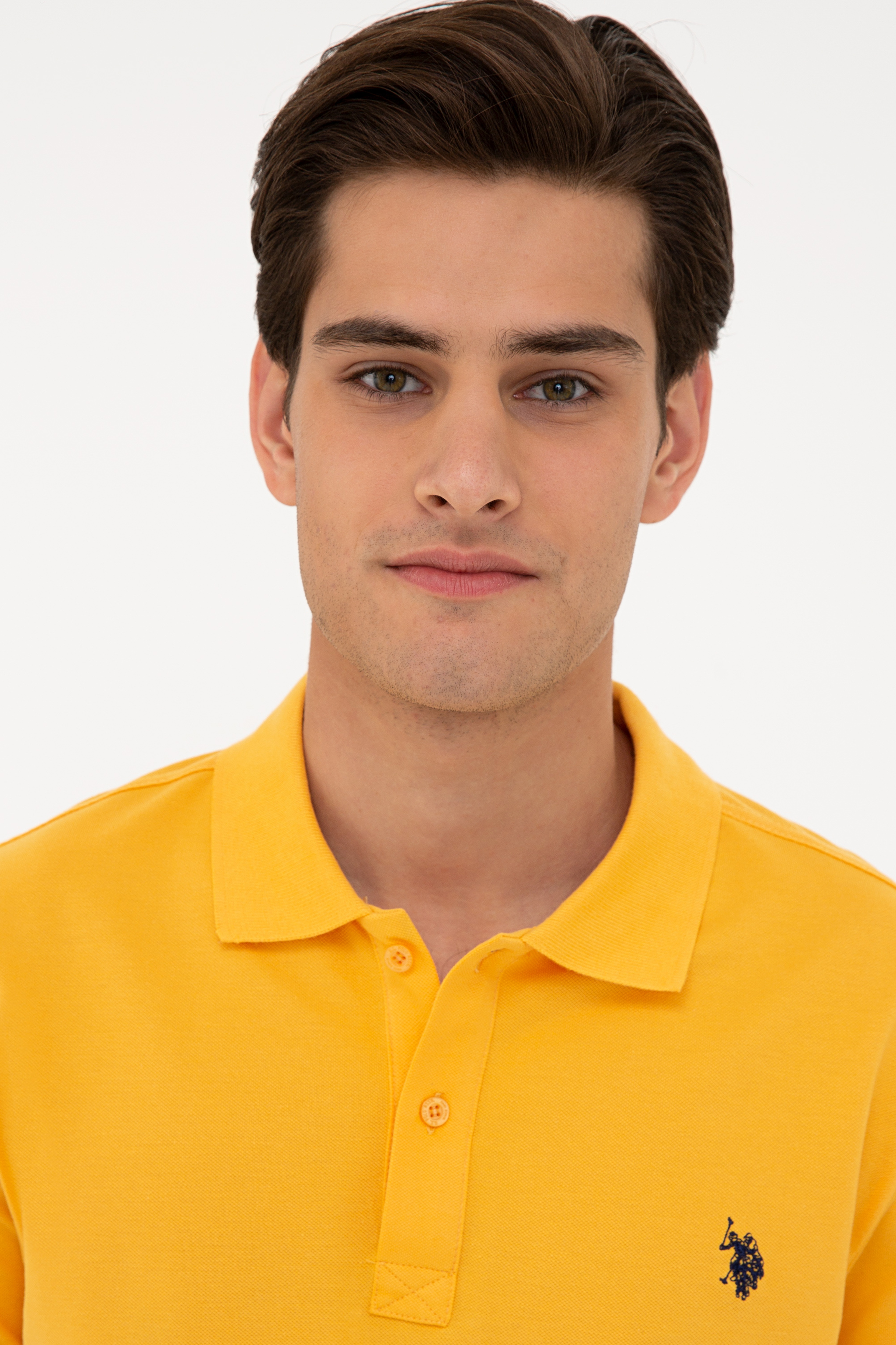 Erkek Sarı Basic Polo Yaka Tişört - Image 2