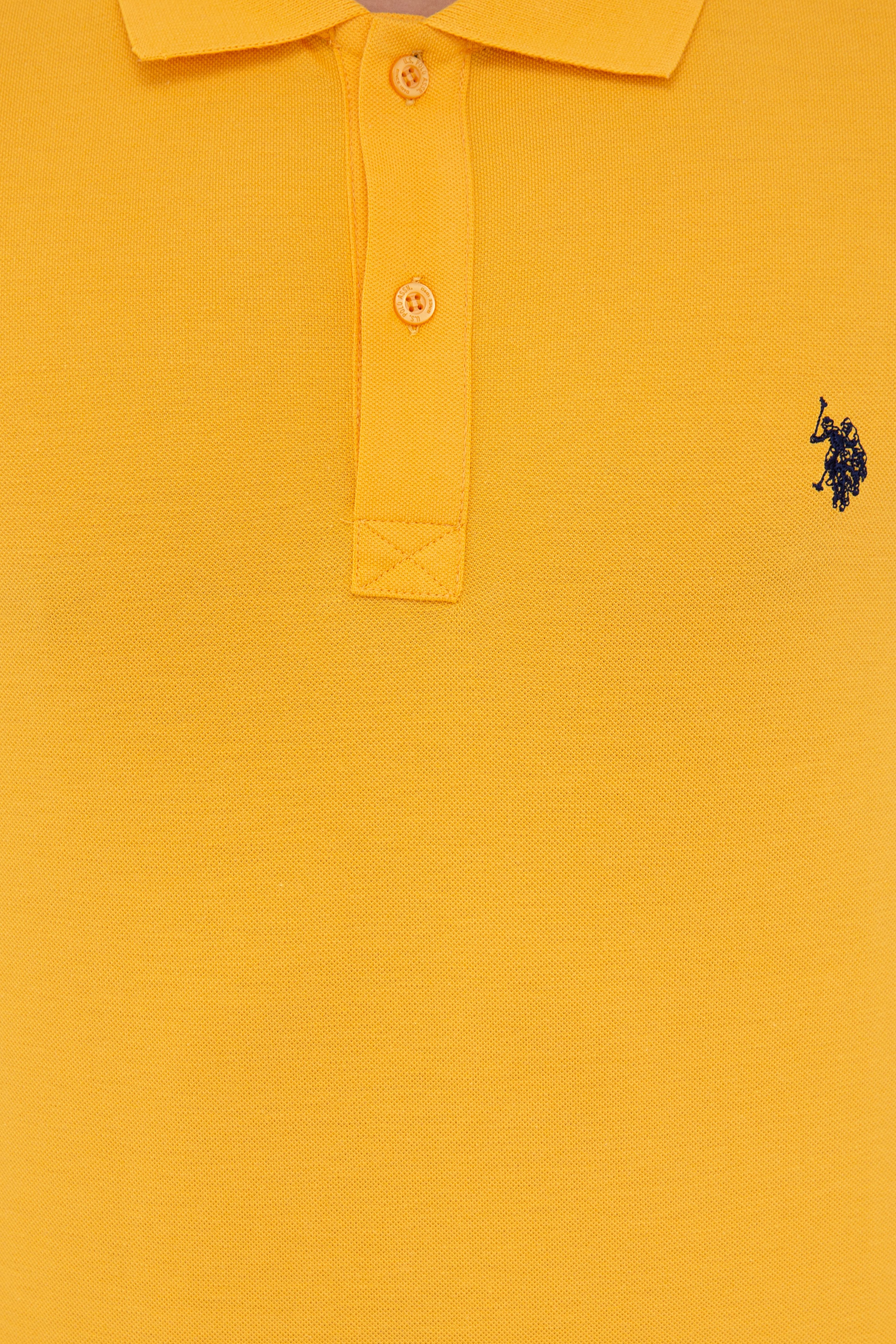 Erkek Sarı Basic Polo Yaka Tişört - Image 5