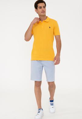 Erkek Sarı Basic Polo Yaka Tişört - 50232303248