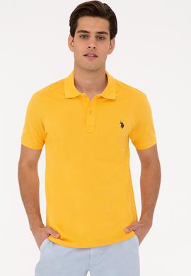 Erkek Sarı Basic Polo Yaka Tişört - 50232303248
