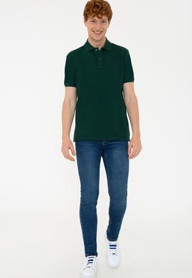 Erkek Koyu Yeşil Basic Tişört - 50232308348