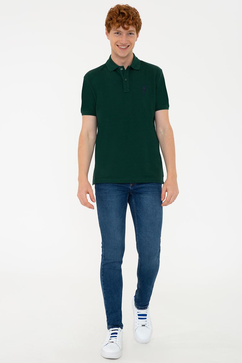 Erkek Koyu Yeşil Basic Tişört - 50232308348